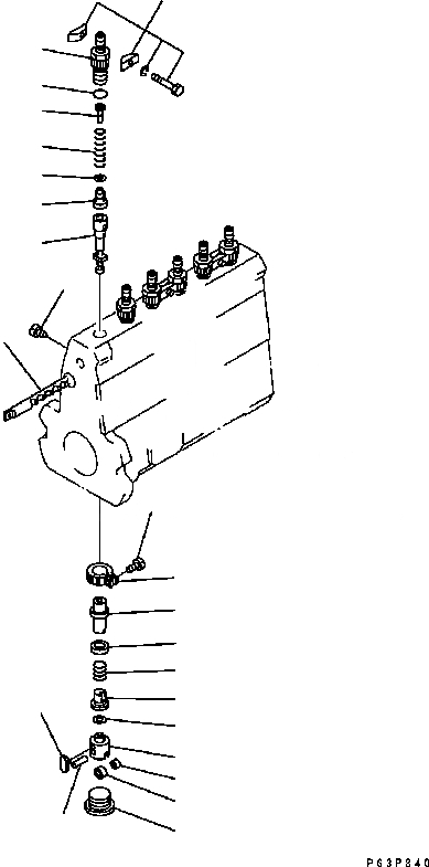 Схема запчастей Komatsu SAA6D102E-2 - ТОПЛ. НАСОС (НАСОС) (/) (ВНУТР. ЧАСТИ) ДВИГАТЕЛЬ