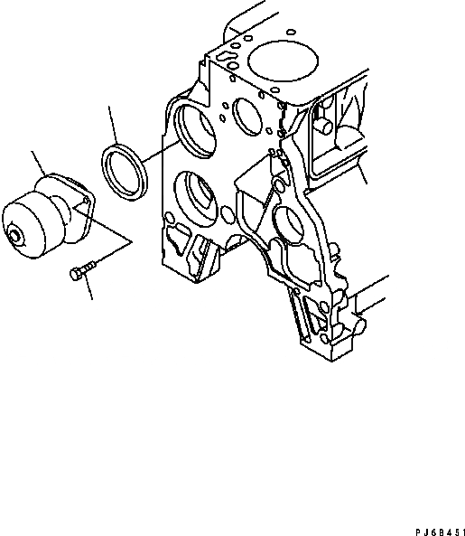 Схема запчастей Komatsu SAA6D102E-2 - ВОДЯНАЯ ПОМПА ДВИГАТЕЛЬ