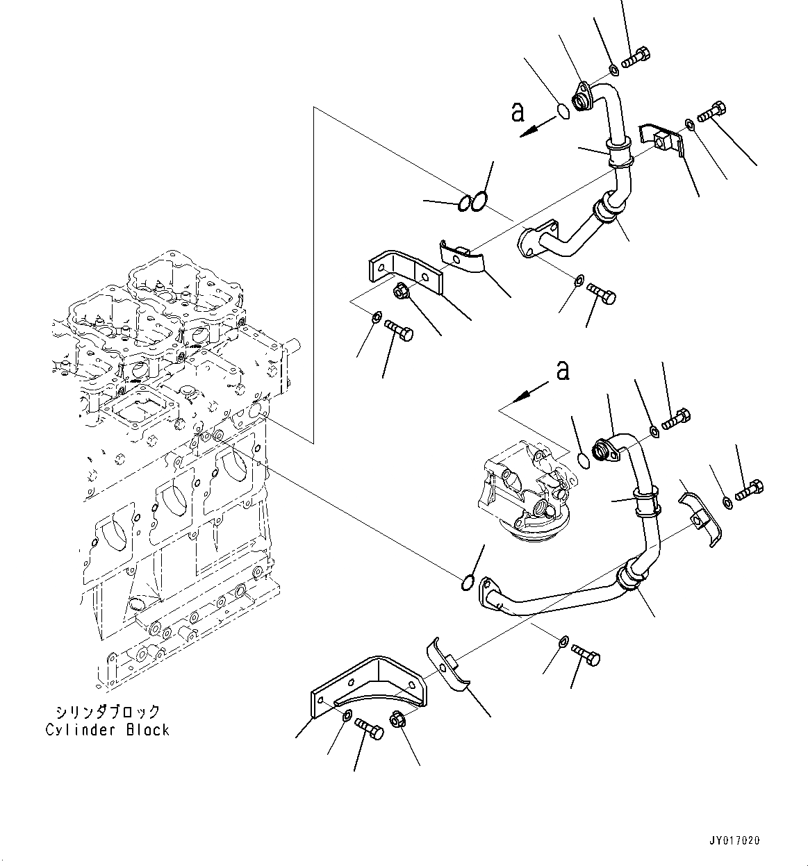 Схема запчастей Komatsu SAA6D125E-6A - ДВИГАТЕЛЬ МАСЛ. ФИЛЬТР, ТРУБЫ ДВИГАТЕЛЬ МАСЛ. ФИЛЬТР