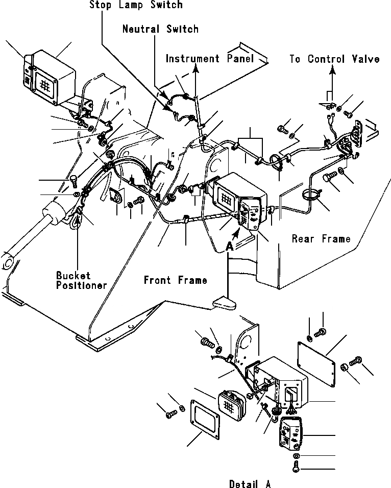 Схема запчастей Komatsu WA120-1LC - ЭЛЕКТРИКА (ПЕРЕДН.) КОМПОНЕНТЫ ДВИГАТЕЛЯ & ЭЛЕКТРИКА