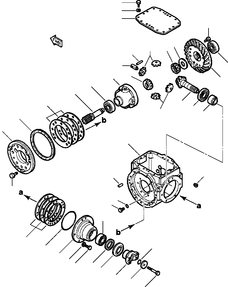 Схема запчастей Komatsu WA120-1LC - МОСТ ASSEMBLY ПЕРЕДНИЙ ДИФФЕРЕНЦИАЛ ВЕДУЩ. ВАЛ
