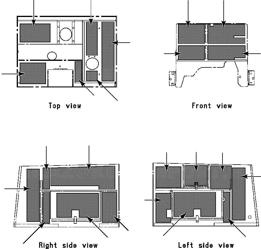Схема запчастей Komatsu WA120-1LC - КАПОТ И БОКОВ. КРЫШКА (INSULATION) РАМА