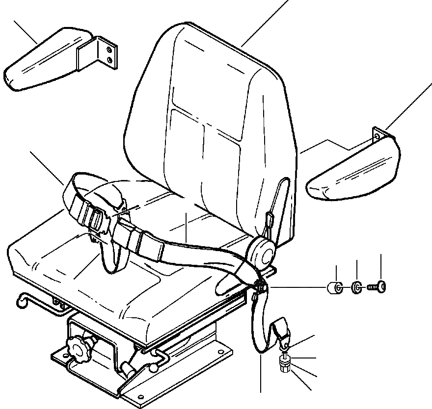 Схема запчастей Komatsu WA120-1LC - СИДЕНЬЕ ОПЕРАТОРА КРЕПЛЕНИЕ С ВОЗД. ПОДВЕСКОЙ (KAB) РАМА