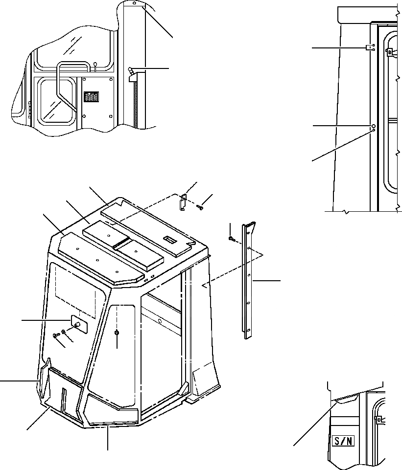 Схема запчастей Komatsu WA120-1LC - КАБИНА ROPS ЧАСТИ ИНТЕРЬЕРА РАМА