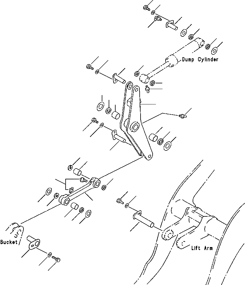 Схема запчастей Komatsu WA120-1LC - КОЛЕНЧАТЫЙ РЫЧАГ РАБОЧЕЕ ОБОРУДОВАНИЕ