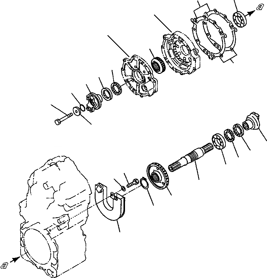 Схема запчастей Komatsu WA120-3L - FIG NO. F-A ТРАНСМИССИЯ ВЫХОДНОЙ ВАЛ СИЛОВАЯ ПЕРЕДАЧА И КОНЕЧНАЯ ПЕРЕДАЧА