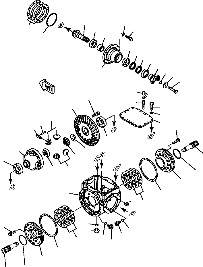 Схема запчастей Komatsu WA120-3L - FIG NO. F-A ПЕРЕДНИЙ МОСТ ДИФФЕРЕНЦ. СИЛОВАЯ ПЕРЕДАЧА И КОНЕЧНАЯ ПЕРЕДАЧА
