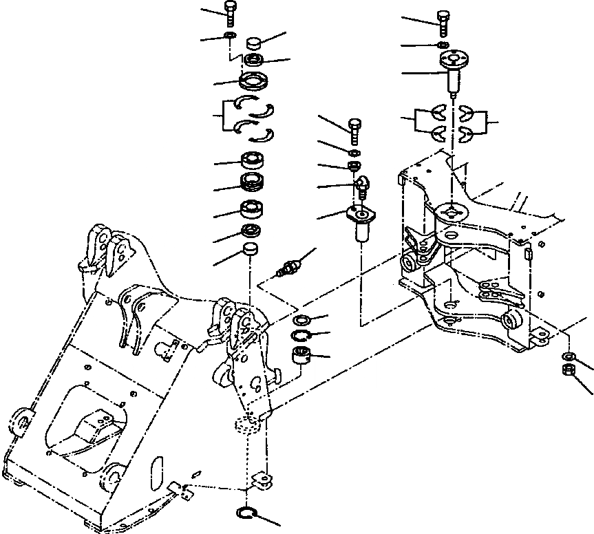 Схема запчастей Komatsu WA120-3L - FIG NO. J-A HINGE ПАЛЕЦ ПЕРЕДН. РАМА