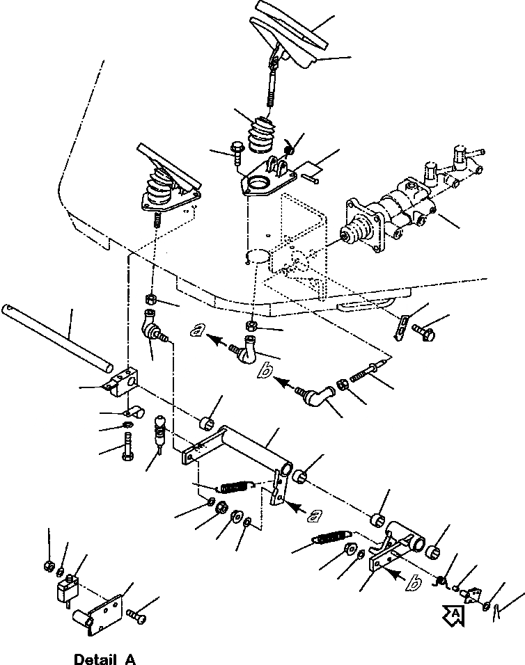 Схема запчастей Komatsu WA120-3L - FIG NO. K-A УПРАВЛ-Е ТОРМОЗОМS КАБИНА ОПЕРАТОРА И СИСТЕМА УПРАВЛЕНИЯ