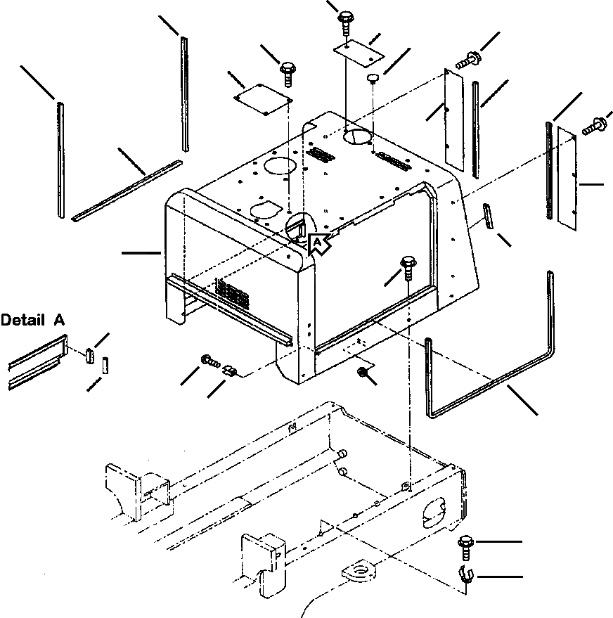 Схема запчастей Komatsu WA120-3L - FIG NO. M-A КАПОТ ЧАСТИ КОРПУСА