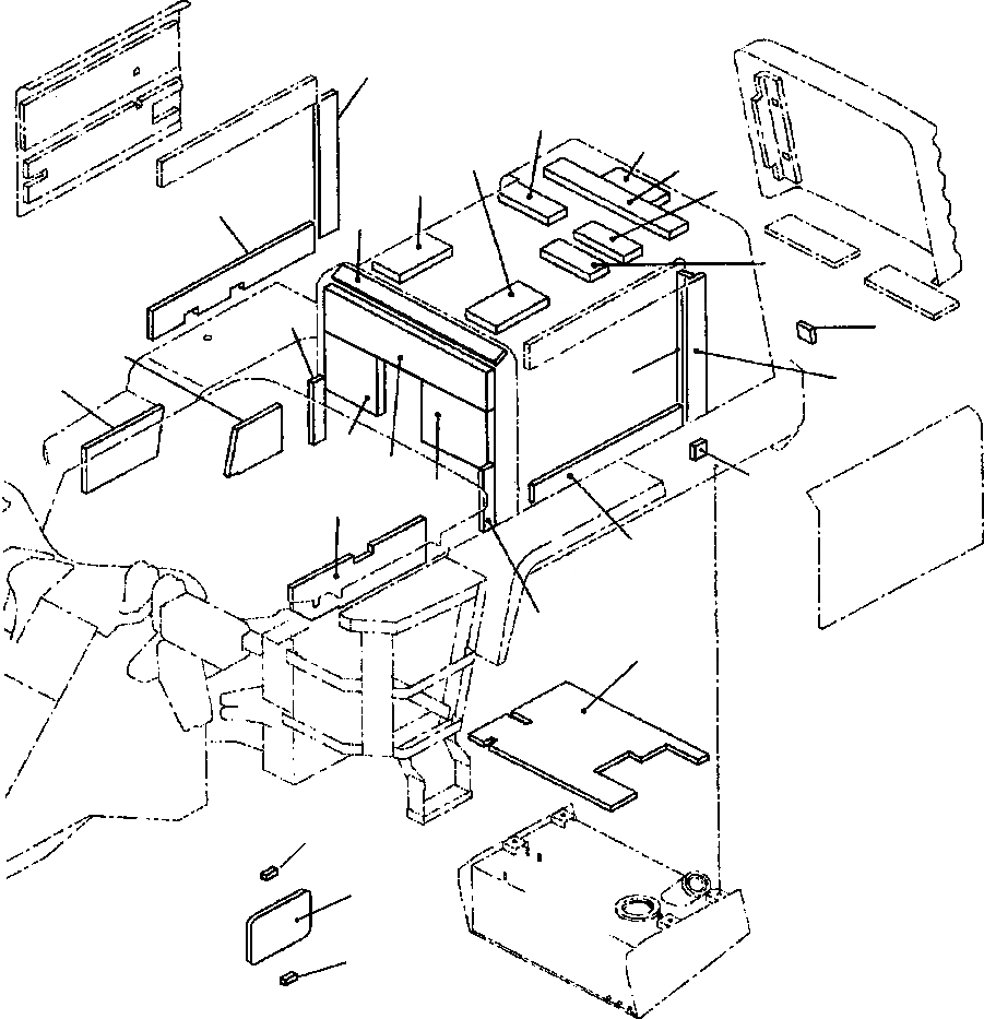 Схема запчастей Komatsu WA120-3L - FIG NO. M-A ЩИТКИ ЧАСТИ КОРПУСА