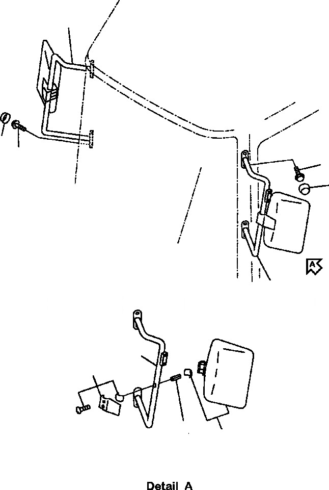 Схема запчастей Komatsu WA120-3L - FIG NO. M-A ЗЕРКАЛАКАБИНА ROPS ЧАСТИ КОРПУСА