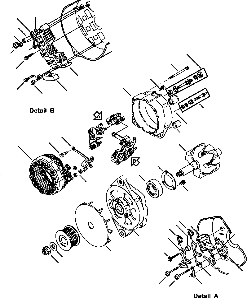 Схема запчастей Komatsu WA120-3MC - FIG. E-A ГЕНЕРАТОР, A ЭЛЕКТРИКА