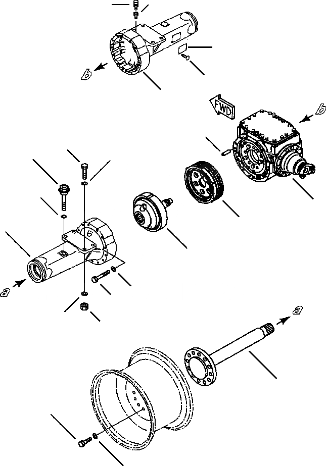 Схема запчастей Komatsu WA120-3MC - FIG. F-A ПЕРЕДНИЙ МОСТ - COMPLETE ASSEMBLY СИЛОВАЯ ПЕРЕДАЧА И КОНЕЧНАЯ ПЕРЕДАЧА