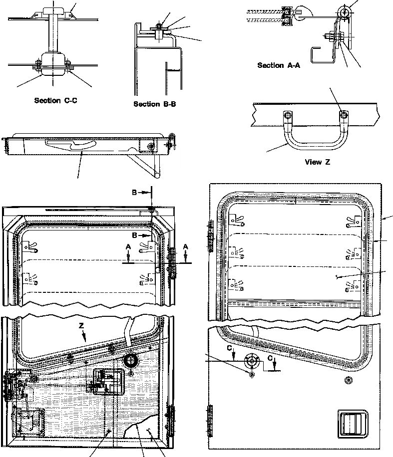 Схема запчастей Komatsu WA120-3MC - FIG. K-A КАБИНА - ПРАВ. ДВЕРЬ КАБИНА ОПЕРАТОРА И СИСТЕМА УПРАВЛЕНИЯ