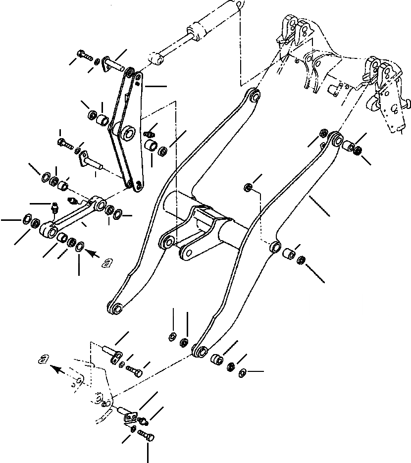 Схема запчастей Komatsu WA120-3MC - FIG. T-A РУКОЯТЬ И КОЛЕНЧАТЫЙ РЫЧАГ - ВЫСОК. ПОДЪЕМ РАБОЧЕЕ ОБОРУДОВАНИЕ