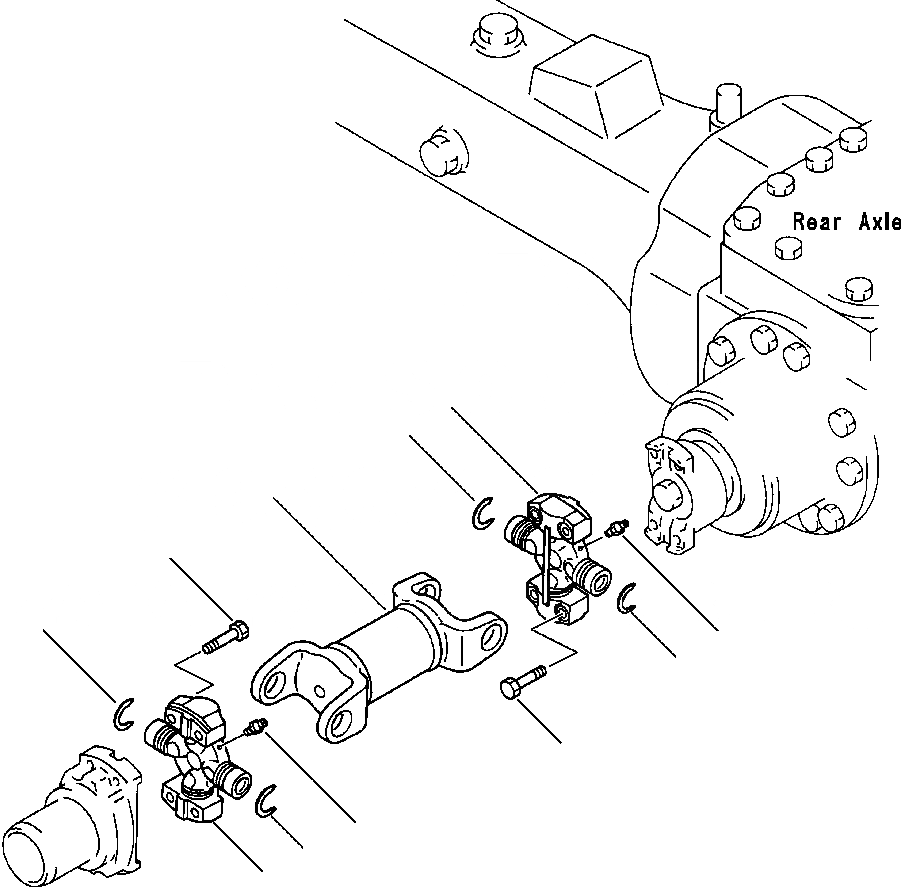 Схема запчастей Komatsu WA180-1LC - ВЕДУЩ. ВАЛ (ЗАДН.) ВЕДУЩ. ВАЛ