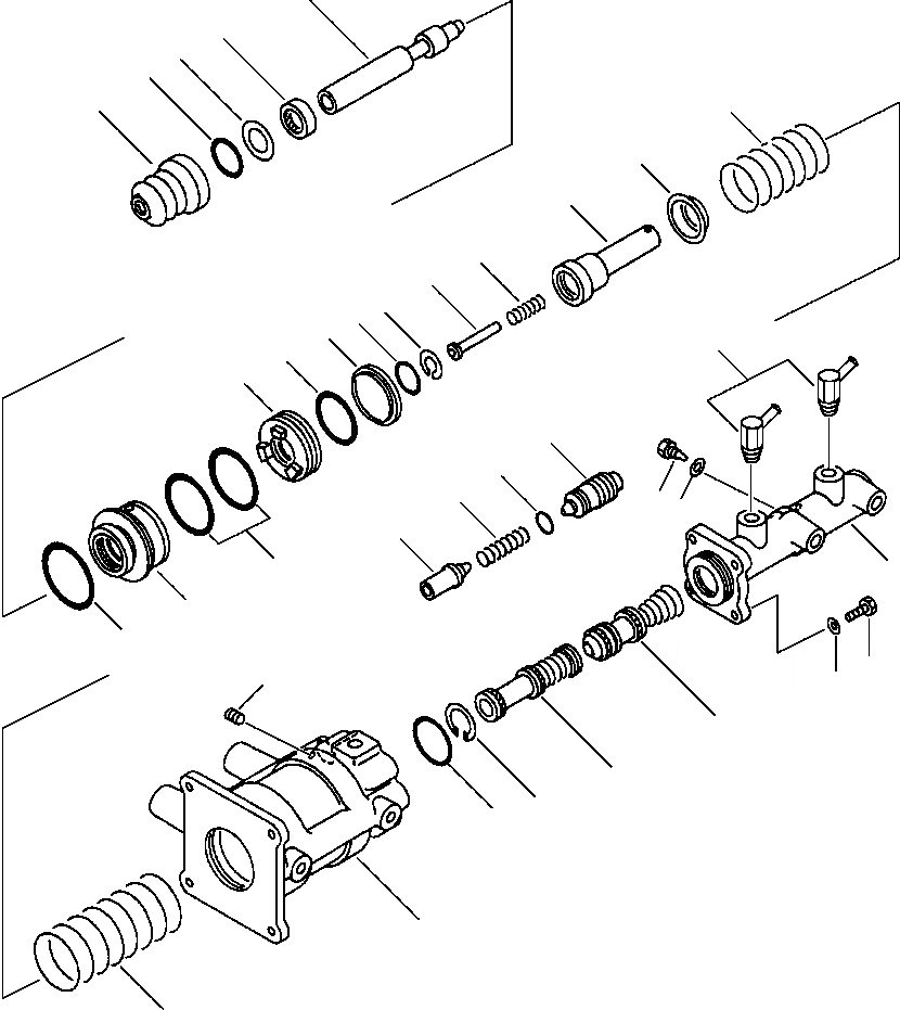 Схема запчастей Komatsu WA180-1LC - УСИЛИТЕЛЬ И МАЧТАER ТОРМОЗН. ЦИЛИНДР ВЕДУЩ. ВАЛ