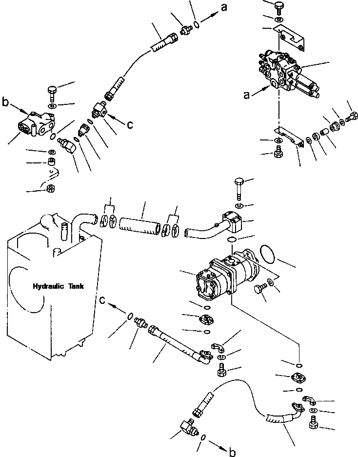 Схема запчастей Komatsu WA180-1LC - ГИДРОЛИНИЯ РЕЗЕРВУАР - НАСОС И КЛАПАНS УПРАВЛ-Е РАБОЧИМ ОБОРУДОВАНИЕМ