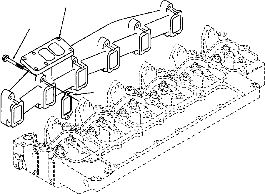 Схема запчастей Komatsu WA180-1LC - ВЫПУСКНОЙ КОЛЛЕКТОР ГОЛОВКА ЦИЛИНДРОВ