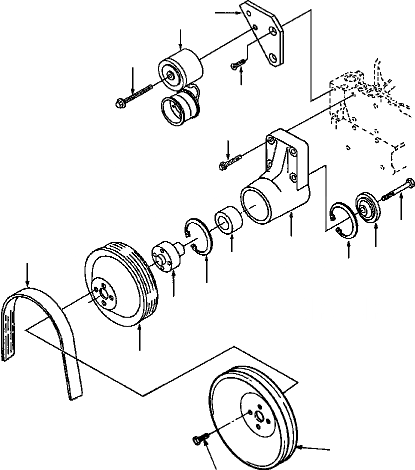 Схема запчастей Komatsu WA180-1LC - ПРИВОД ВЕНТИЛЯТОРА СИСТЕМА ОХЛАЖДЕНИЯ