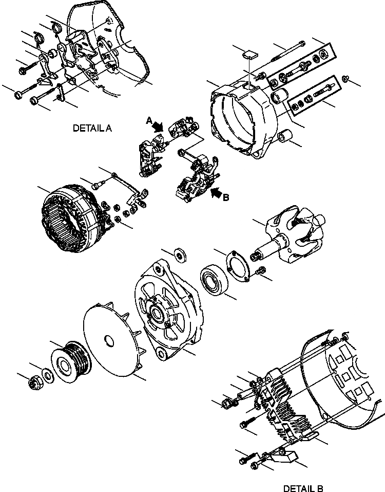 Схема запчастей Komatsu WA180-3L - FIG. E-A ГЕНЕРАТОР - A ЭЛЕКТРИКА