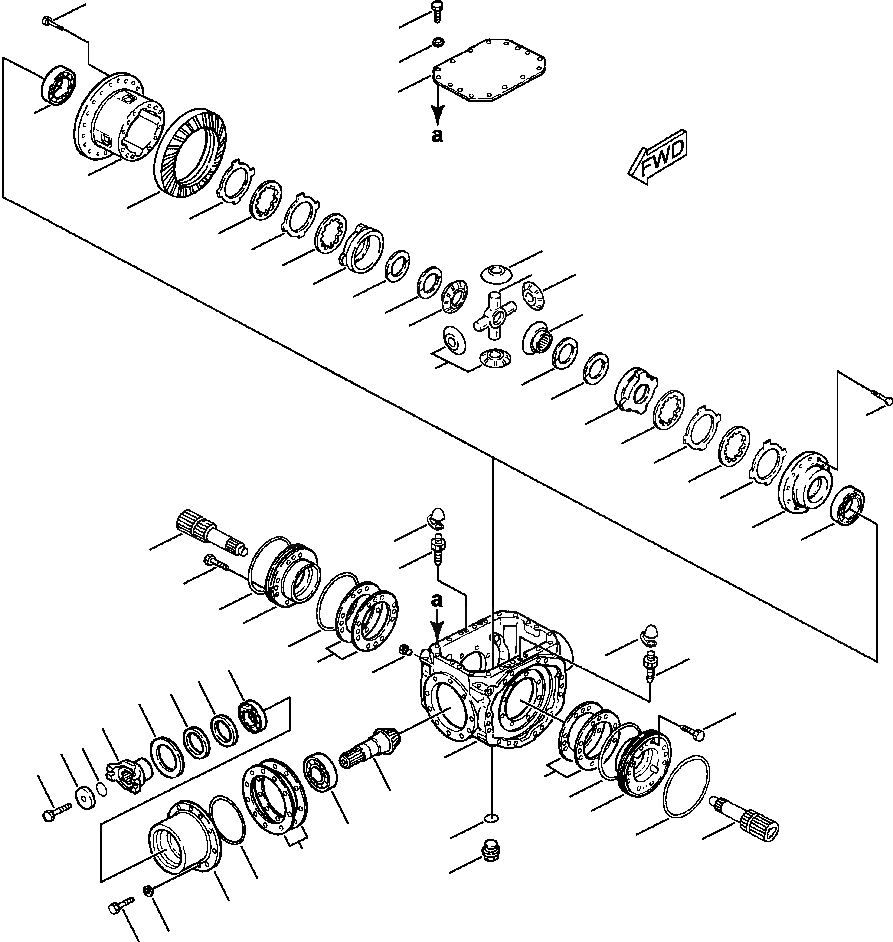 Схема запчастей Komatsu WA180-3L - FIG. F-A ЗАДН. МОСТ - САМОБЛОКИР. ДИФФЕРЕНЦ. - ОПЦ.AL СИЛОВАЯ ПЕРЕДАЧА И КОНЕЧНАЯ ПЕРЕДАЧА