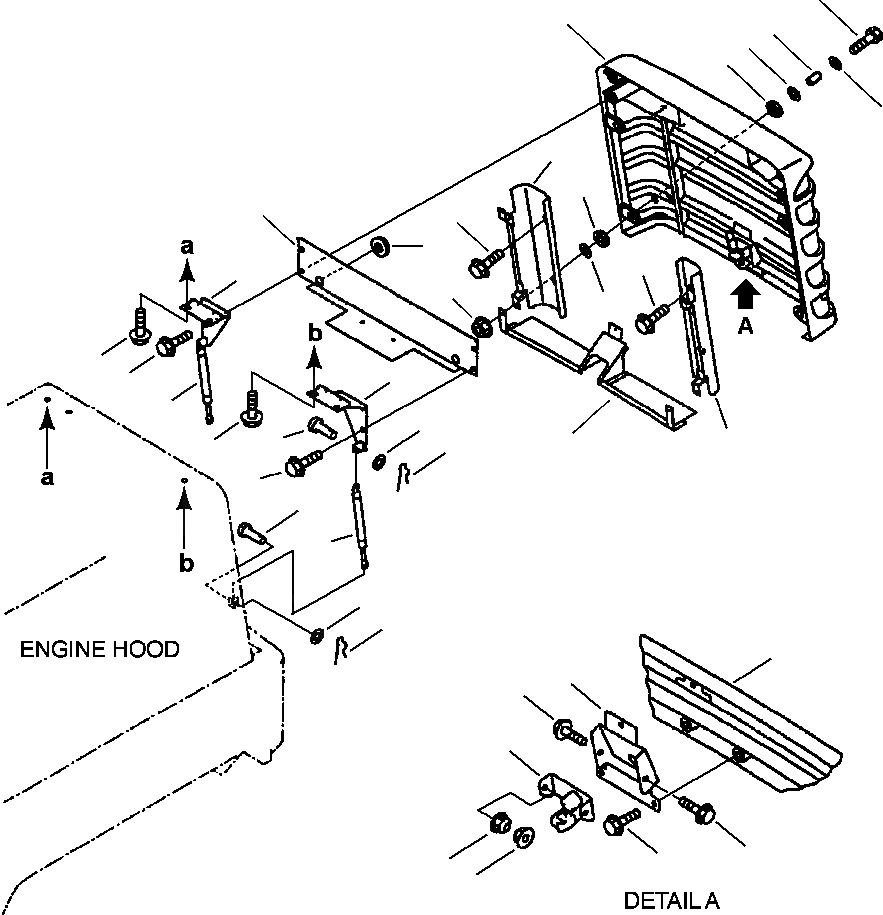 Схема запчастей Komatsu WA180-3L - FIG. M-A ЗАЩИТА РАДИАТОРА - РЕШЕТКА И COVER ЧАСТИ КОРПУСА
