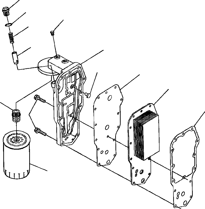 Схема запчастей Komatsu WA180-3MC - FIG. A-AA СИСТЕМА СМАЗКИ МАСЛООХЛАДИТЕЛЬ ДВИГАТЕЛЬ