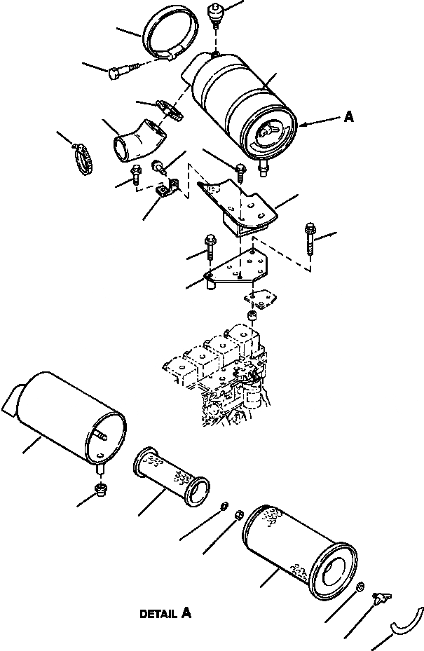 Схема запчастей Komatsu WA180-3MC - FIG. B-A ВОЗДУХООЧИСТИТЕЛЬ КОМПОНЕНТЫ ДВИГАТЕЛЯ