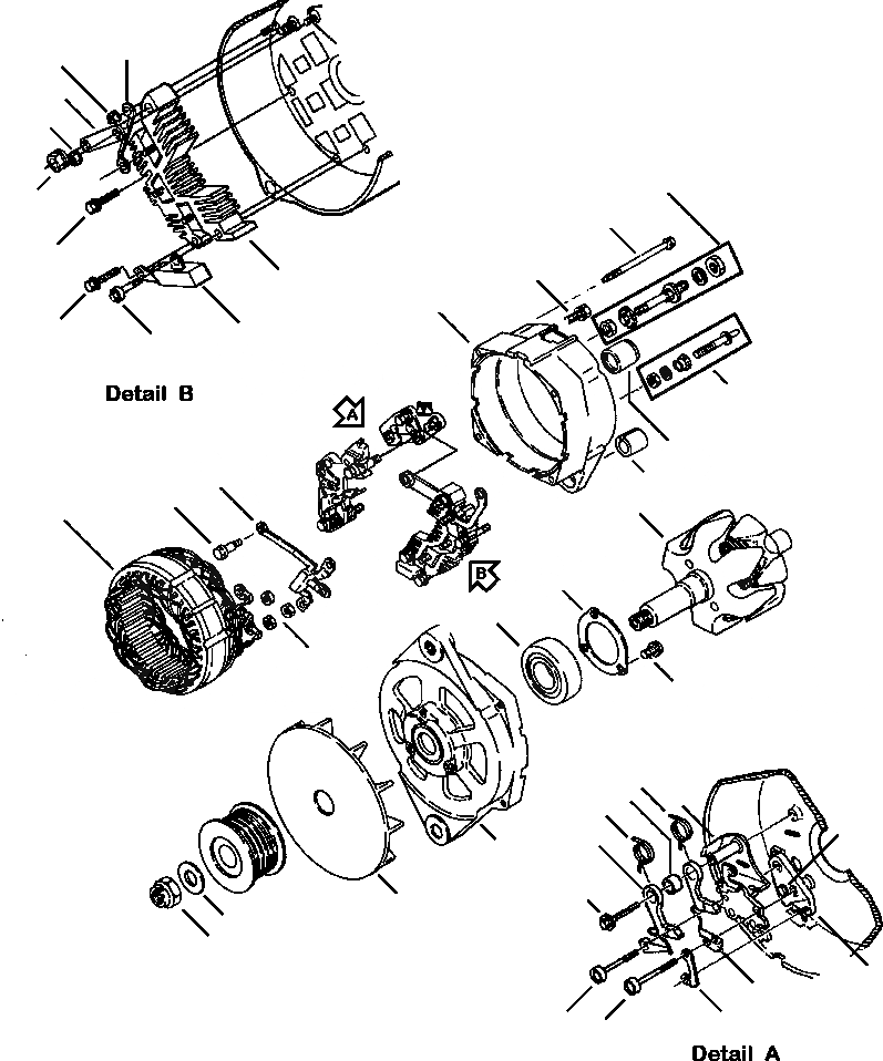 Схема запчастей Komatsu WA180-3MC - FIG. E-A ГЕНЕРАТОР - A ЭЛЕКТРИКА