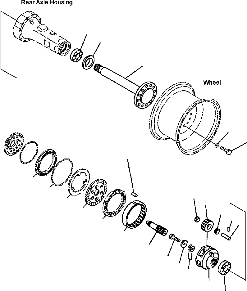 Схема запчастей Komatsu WA180-3MC - FIG. F-A ЗАДН. МОСТ - КОНЕЧНАЯ ПЕРЕДАЧА СИЛОВАЯ ПЕРЕДАЧА И КОНЕЧНАЯ ПЕРЕДАЧА