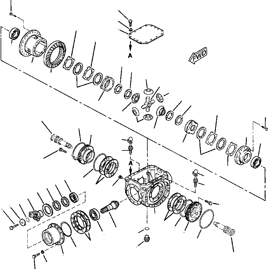 Схема запчастей Komatsu WA180-3MC - FIG. F-A ЗАДН. МОСТ - ДИФФЕРЕНЦ. - САМОБЛОКИР. СИЛОВАЯ ПЕРЕДАЧА И КОНЕЧНАЯ ПЕРЕДАЧА