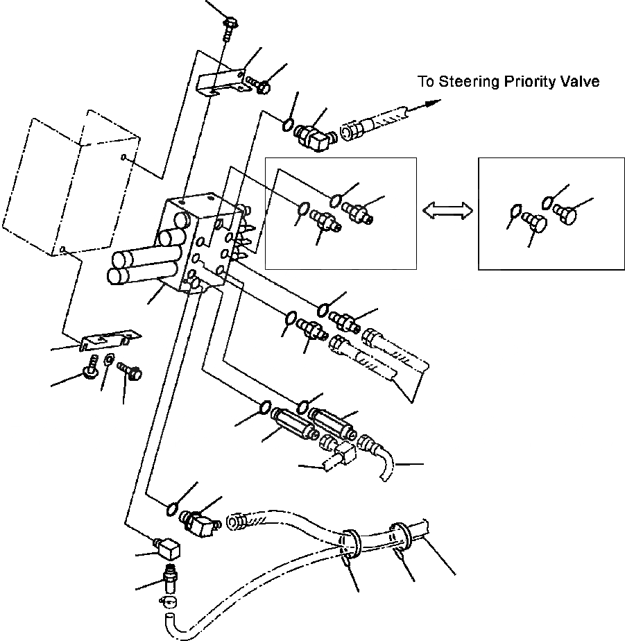Схема запчастей Komatsu WA180-3MC - FIG. H-A ГИДРОЛИНИЯ - THREE-СЕКЦ. УПРАВЛЯЮЩ. КЛАПАН ГИДРАВЛИКА