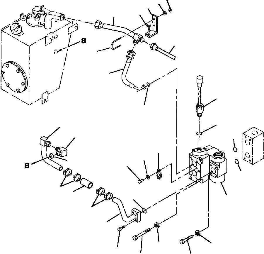 Схема запчастей Komatsu WA180-3MC - FIG. H-A GROUND ПРИВОДN ГИДРАВЛИКА РУЛ. УПРАВЛЕНИЯ - ПЕРЕПУСКН. КЛАПАН - БАК ГИДРАВЛИКА