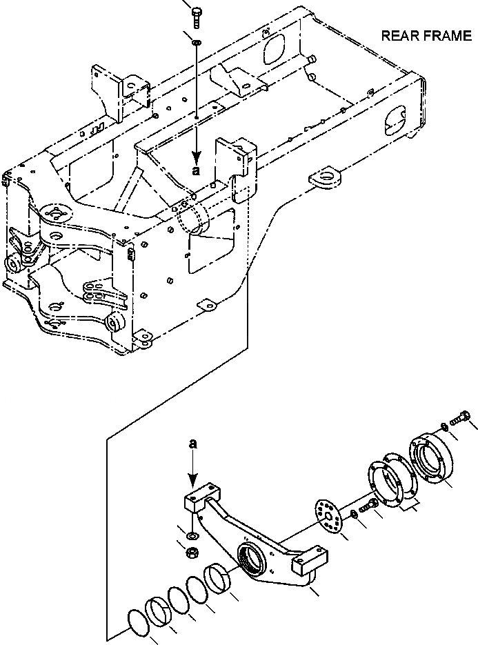 Схема запчастей Komatsu WA180-3MC - FIG. J-A ЗАДН. МОСТ - СУППОРТ ОСНОВНАЯ РАМА И ЕЕ ЧАСТИ