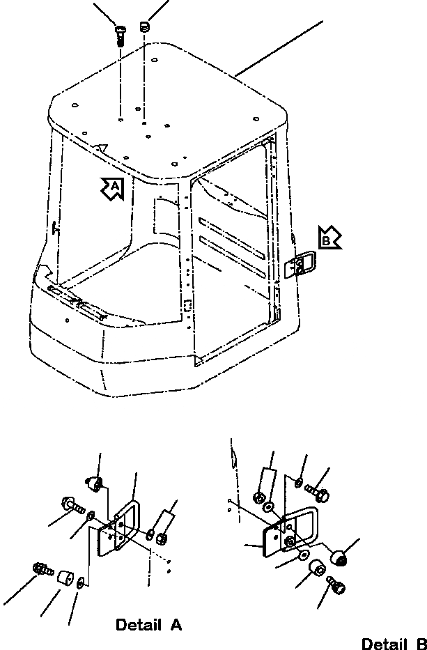 Схема запчастей Komatsu WA180-3MC - FIG. K-9A КАБИНА - HOLD OPEN ДВЕРЬ LATCH КАБИНА ОПЕРАТОРА И СИСТЕМА УПРАВЛЕНИЯ