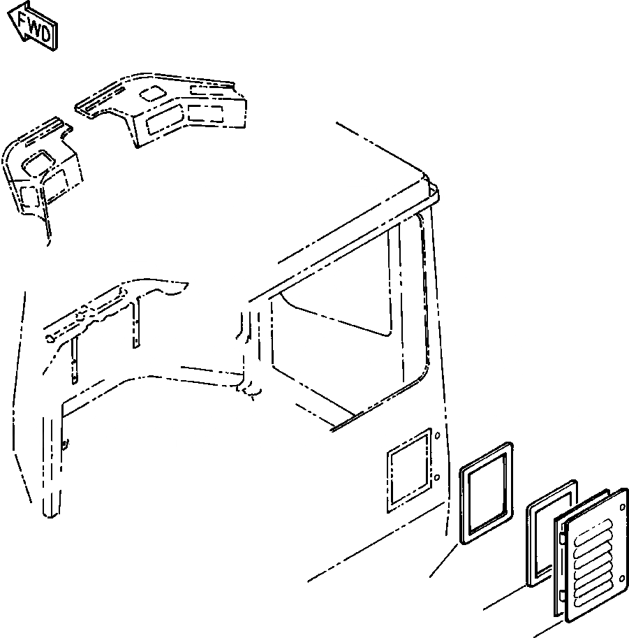 Схема запчастей Komatsu WA180-3MC - FIG. K-A КАБИНА - FRESH ВОЗДУШН. ВЕНТИЛЯЦИЯ КАБИНА ОПЕРАТОРА И СИСТЕМА УПРАВЛЕНИЯ