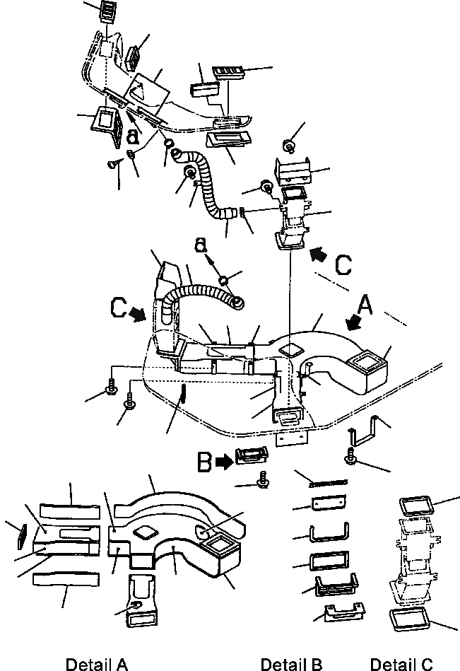 Схема запчастей Komatsu WA180-3MC - FIG. K7-A КОНДИЦ. ВОЗДУХА И ВОЗДУХОВОДЫ КАБИНА ОПЕРАТОРА И СИСТЕМА УПРАВЛЕНИЯ