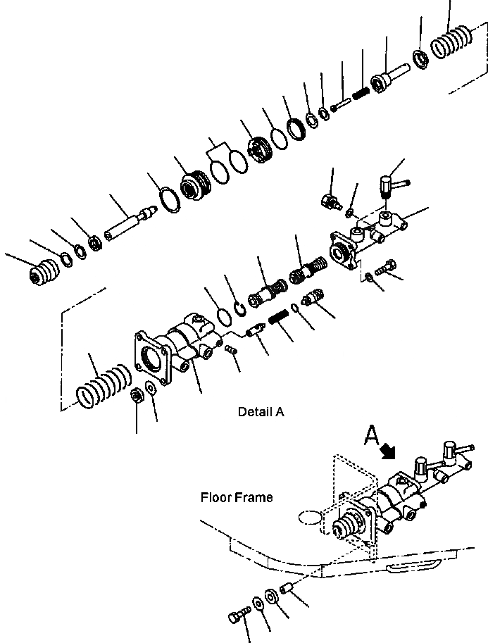 Схема запчастей Komatsu WA180-3MC - FIG. K-A УПРАВЛ-Е ТОРМОЗОМ - ТОРМОЗ. ГЛАВН. ЦИЛИНДР КАБИНА ОПЕРАТОРА И СИСТЕМА УПРАВЛЕНИЯ