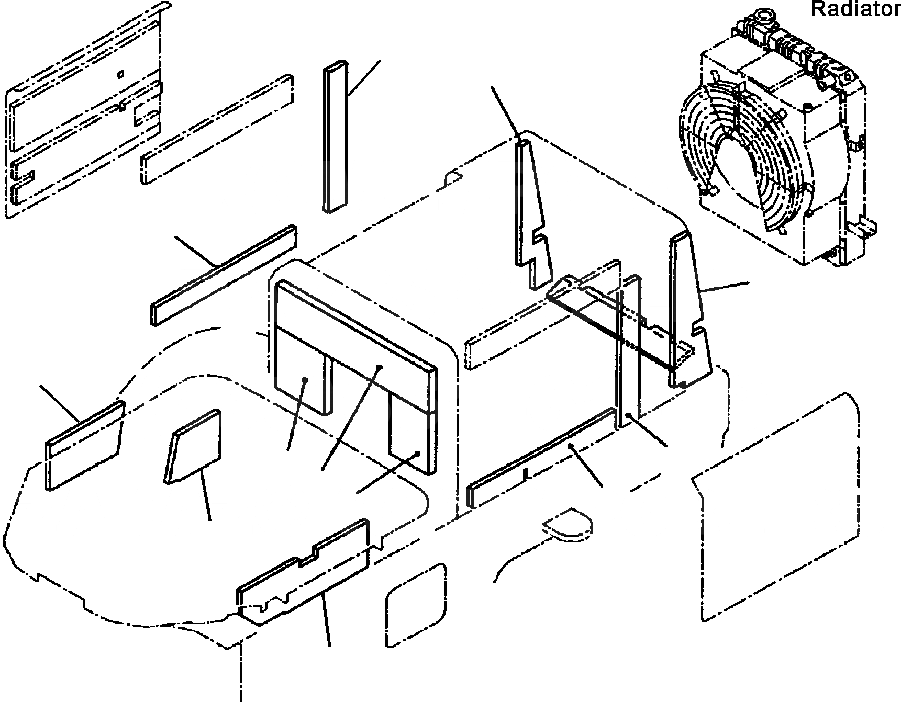 Схема запчастей Komatsu WA180-3MC - FIG. M-A КАПОТ - ЩИТКИ - INSULATION ЧАСТИ КОРПУСА