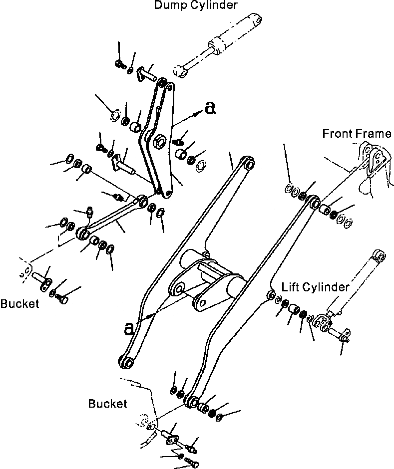 Схема запчастей Komatsu WA180-3MC - FIG. T-A РУКОЯТЬ И КОЛЕНЧАТЫЙ РЫЧАГ - ВЫСОК. ПОДЪЕМ РУКОЯТЬ РАБОЧЕЕ ОБОРУДОВАНИЕ