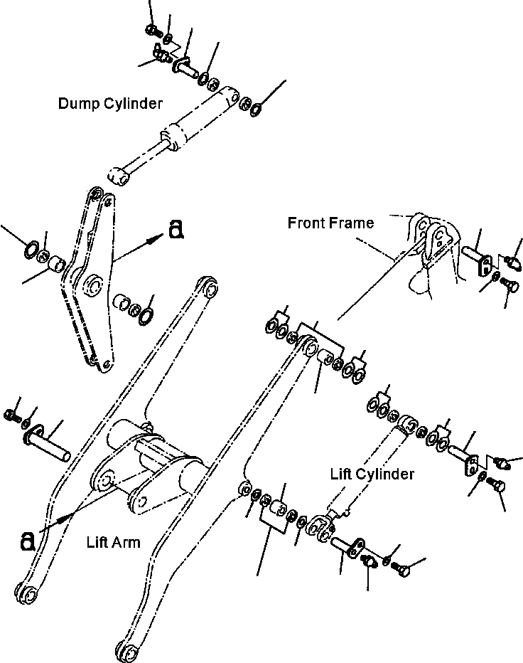 Схема запчастей Komatsu WA180-3MC - FIG. T-A РУКОЯТЬ И КОЛЕНЧАТЫЙ РЫЧАГ - ЭЛЕМЕНТЫ КРЕПЛЕНИЯ - ВЫСОК. ПОДЪЕМ РУКОЯТЬ ASSEMBLY РАБОЧЕЕ ОБОРУДОВАНИЕ