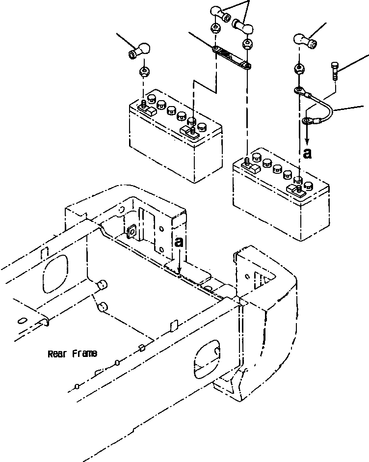 Схема запчастей Komatsu WA180PT-3L - FIG NO. E-A АККУМУЛЯТОРН. ОТСЕК (ПРОВОДКА) ЭЛЕКТРИКА