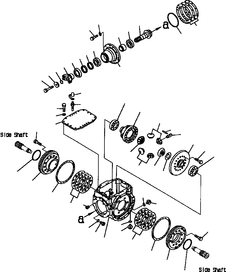 Схема запчастей Komatsu WA180PT-3L - FIG NO. F-A ЗАДН. МОСТ (ДИФФЕРЕНЦ.) СИЛОВАЯ ПЕРЕДАЧА И КОНЕЧНАЯ ПЕРЕДАЧА