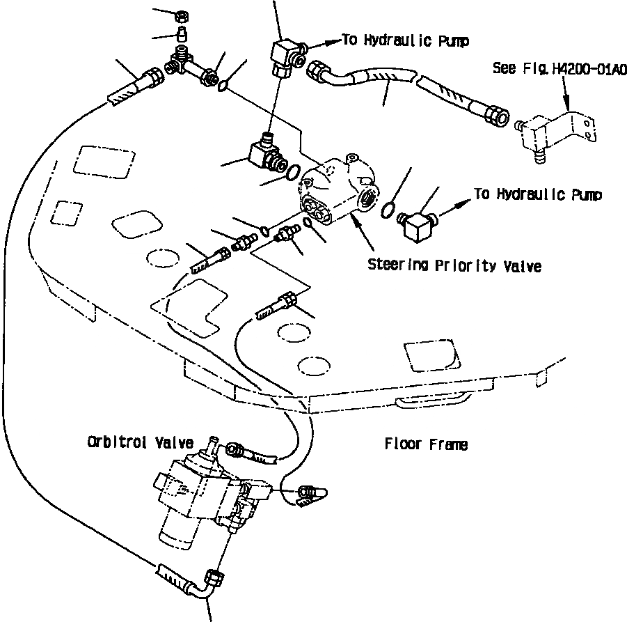 Схема запчастей Komatsu WA180PT-3L - FIG NO. H-A РУЛЕВ. УПРАВЛЕНИЕ ПРИОРИТЕТН. КЛАПАН (ТРУБЫ) ГИДРАВЛИКА