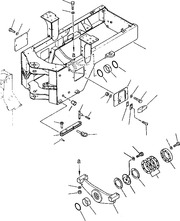 Схема запчастей Komatsu WA180PT-3L - FIG NO. J-A ЗАДН. РАМА (PARALLEL ИНСТРУМЕНТ НЕСУЩИЙ ЭЛЕМЕНТ) ПЕРЕДН. РАМА