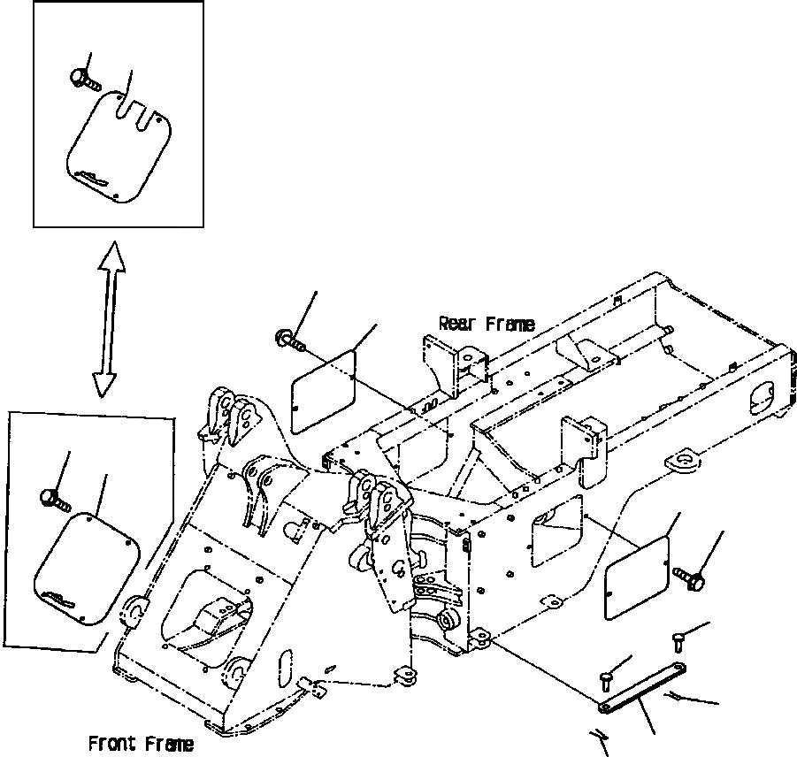Схема запчастей Komatsu WA180PT-3L - FIG NO. J9-A БЛОКИР. ШАНГА И COVER ПЕРЕДН. РАМА