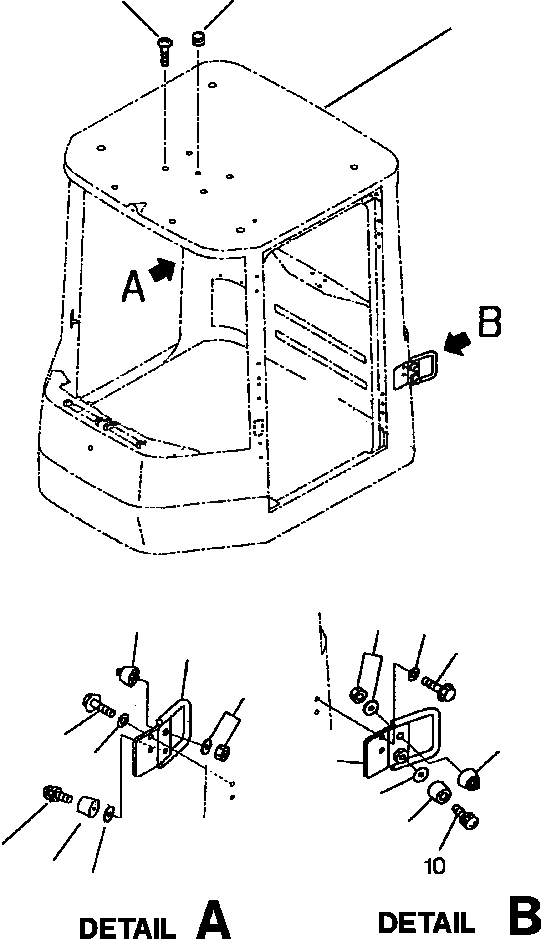 Схема запчастей Komatsu WA180PT-3L - FIG NO. K-9A КАБИНА ROPS HOLD OPEN ДВЕРЬ LATCH КАБИНА ОПЕРАТОРА И СИСТЕМА УПРАВЛЕНИЯ