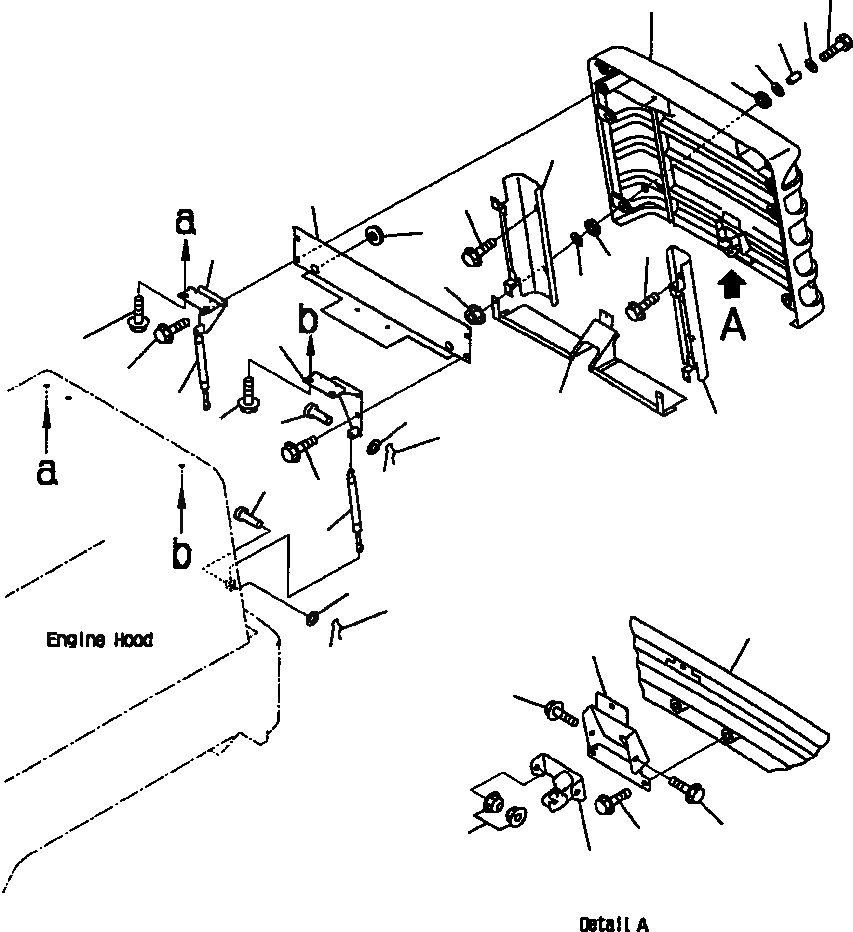 Схема запчастей Komatsu WA180PT-3L - FIG NO. M-A ЗАЩИТА РАДИАТОРА (РЕШЕТКА И COVER) ЧАСТИ КОРПУСА